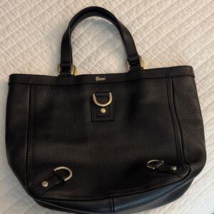 Gucci Black Leather Tote Bag